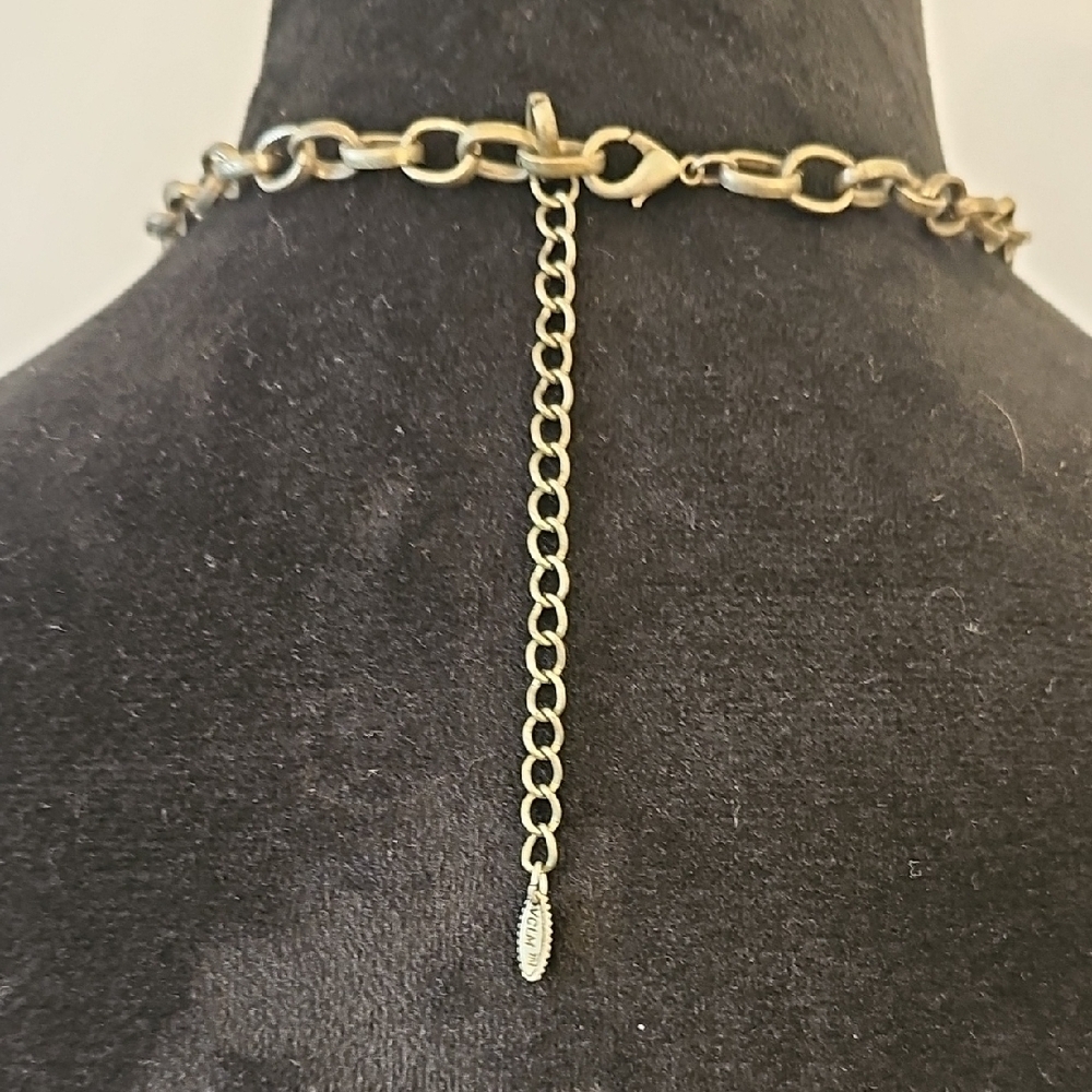 Chic Silver Necklace with Blue And Silver Charms - Picture 4 of 5